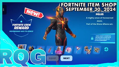 “NEW” POLUS OCTOBER CREW PACK+UPDATE TOMORROW! FORTNITE ITEM SHOP (September 30, 2024)