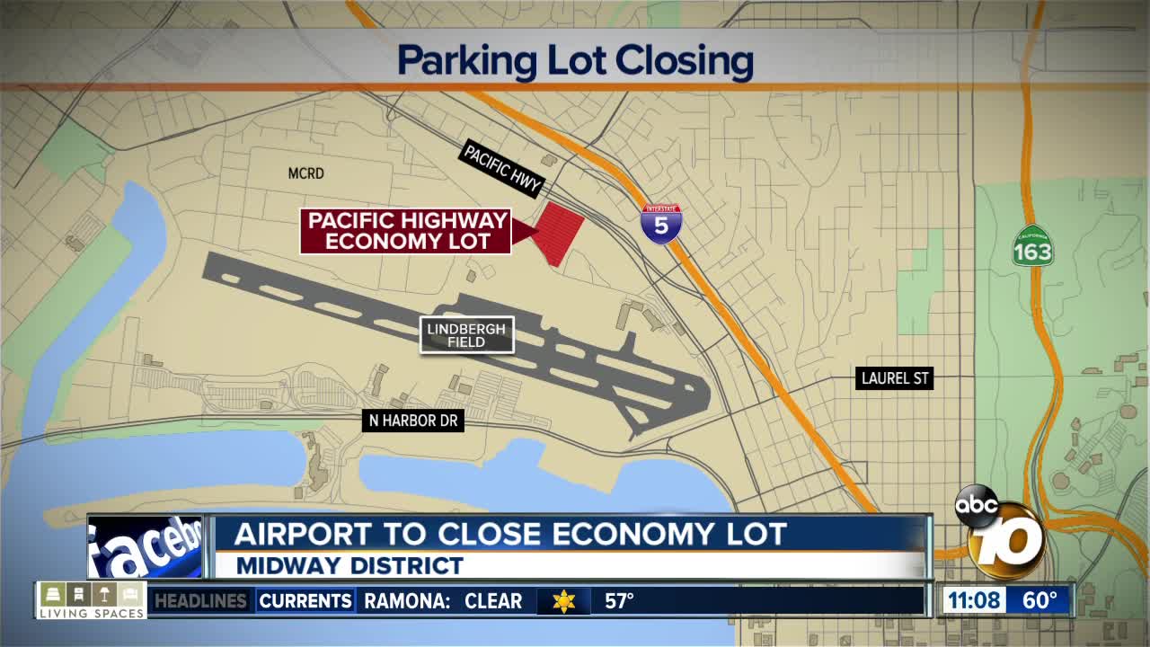 Airport closes economy parking lot