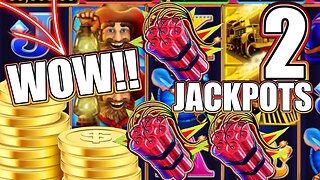 2 BACK TO BACK JACKPOTS ON ALL ABOARD DYNAMITE DASH SLOT MACHINE!