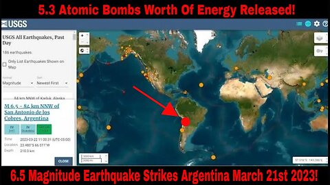 6.5 Magnitude Earthquake Strikes Argentina March 21st 2023!