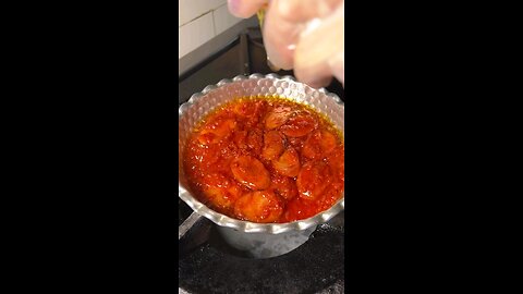 Delicious combination of sausage with tomato paste