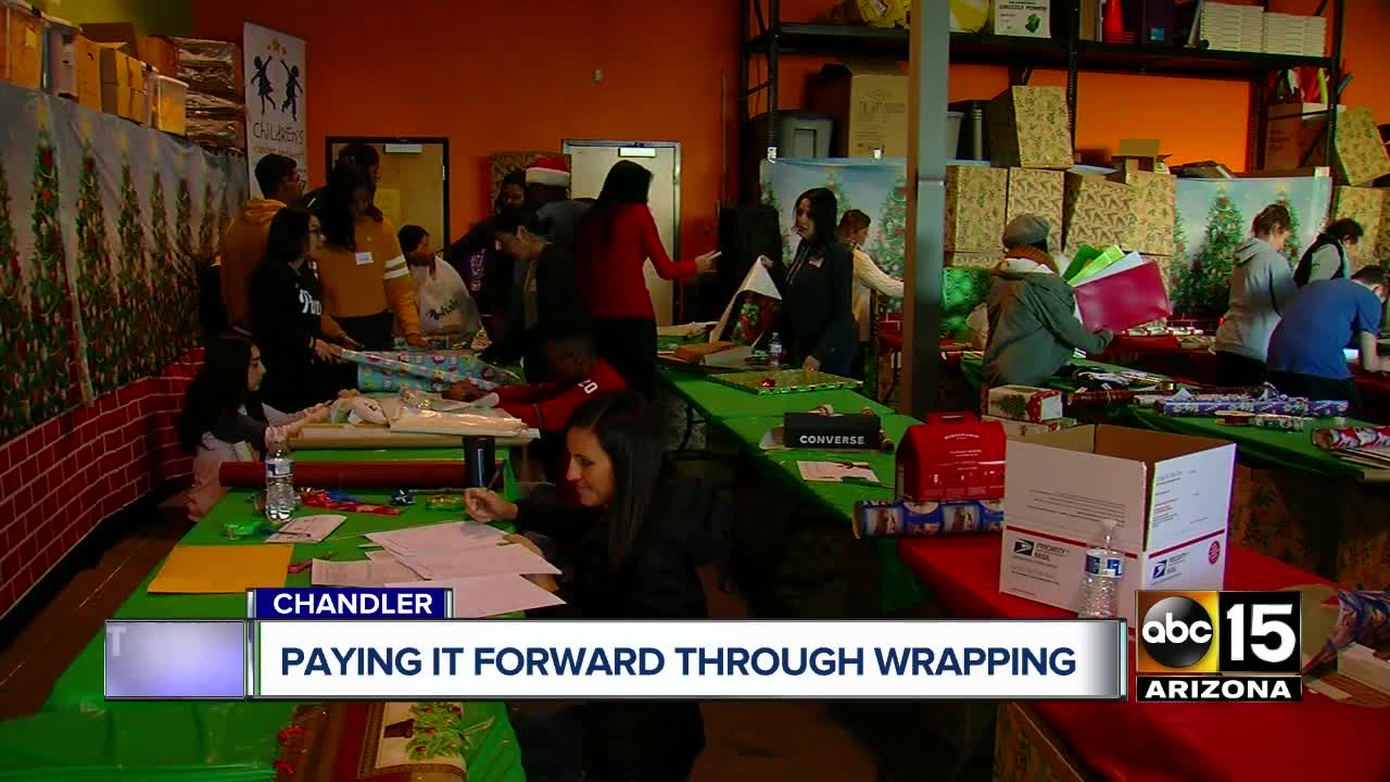Chandler hospital hosts gift wrapping party for families fighting pediatric cancer