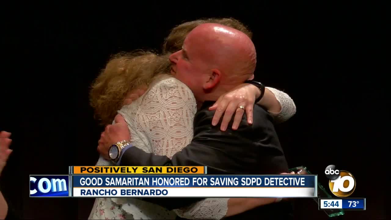 Good Samaritan honored for saving SDPD detective
