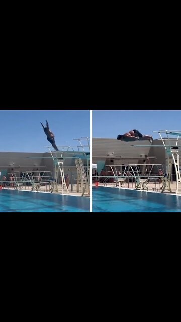 Dude shows off epic high dives during regional competition