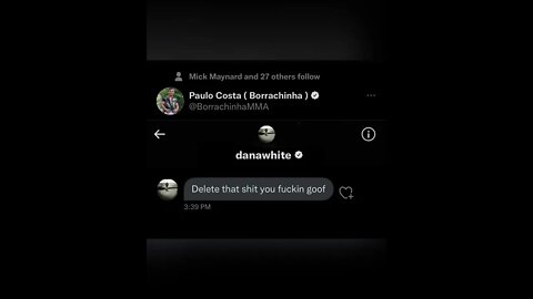 Paulo Costa deletes picture of Rose Namajunas with Dana White