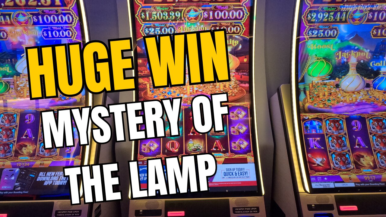Huge Win on Mystery of the Lamp Slot Machine. Low Rolling Slot Action!