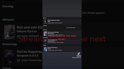 Birb Schedule next Week :3 #gervtuber #vtuber #twitch #anime #youtube #twitchde #tiktok