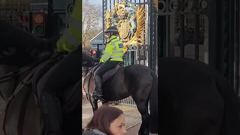 police woman collecting her phone from Buckingham Palace #buckinghampalace