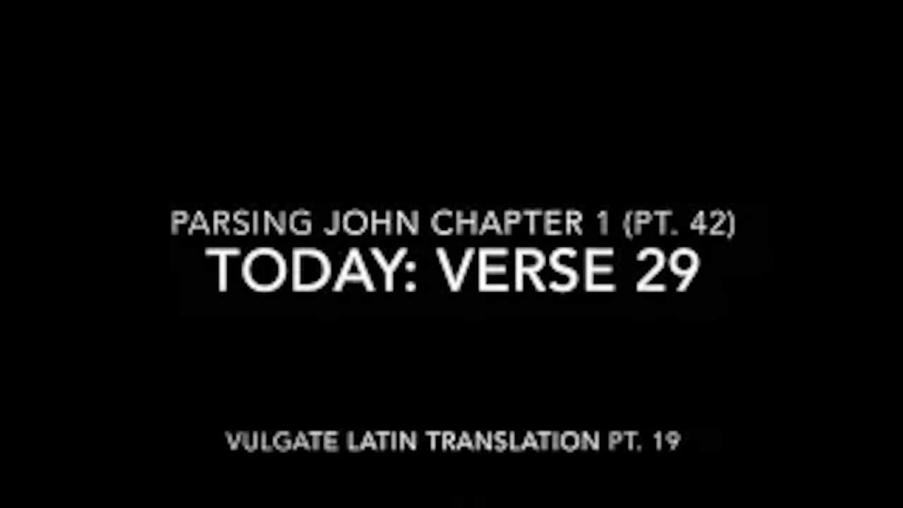 John Ch 1 Pt 42 Verse 29 (Vulgate 19)