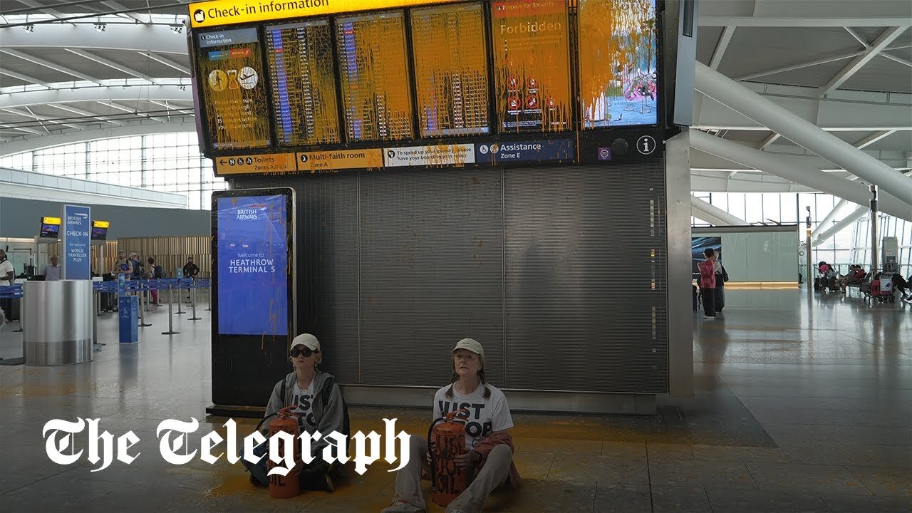 Just Stop Oil protesters spray Heathrow Airport|News Empire ✅