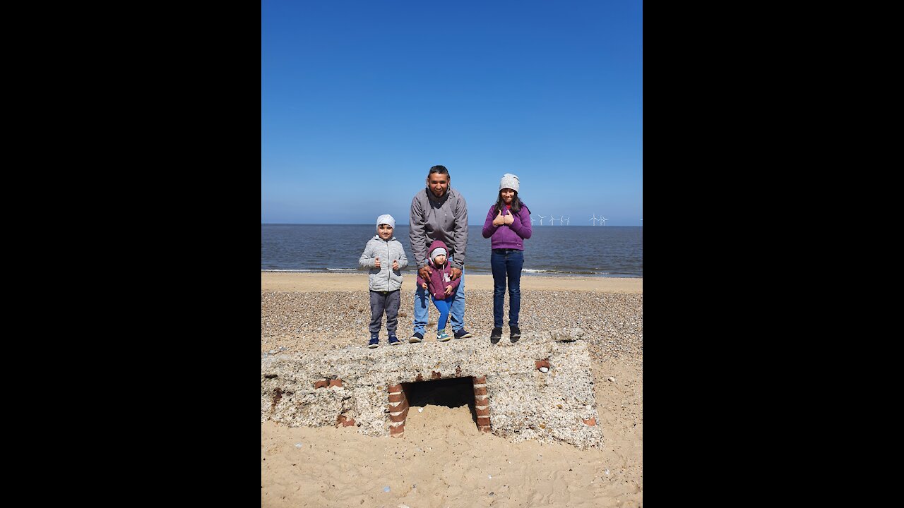 Adorable children have some fun time at the seaside