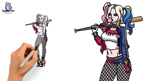 How to Draw Harley Quinn DC Comics - Art Tutorial