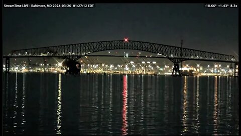 Francis Scott Key Bridge Collapse in Baltimore MD - March 26 2024 Webcam Footage from the Port