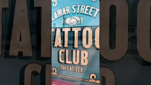 Sign Painting and Gold Leafed windows for Lamar Street Tattoo Club in Dallas, TX