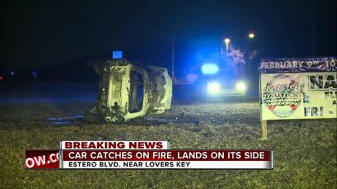 Vehicle on fire near Lovers Key State Park