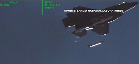 Jet drops mock-nuclear-bomb over Tonopah Test Range