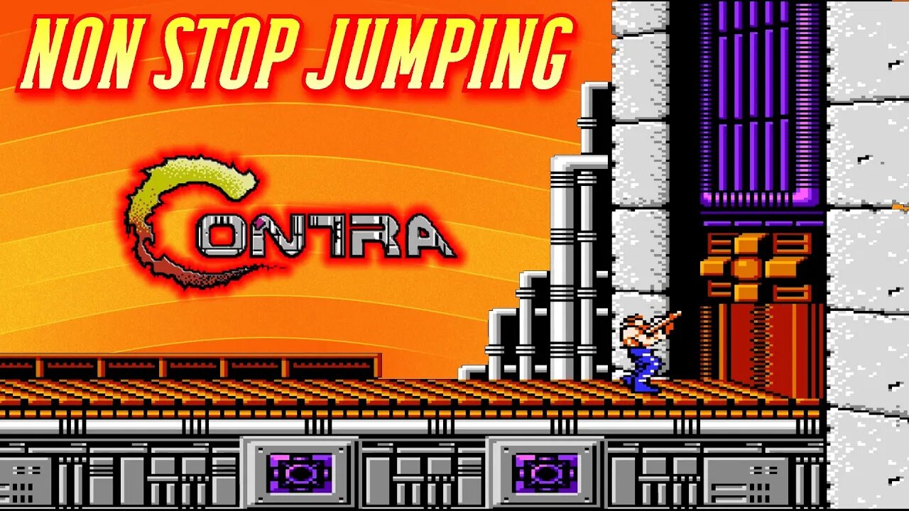 Contra gameplay but I stop jumping with a Fireball on NG+ #7