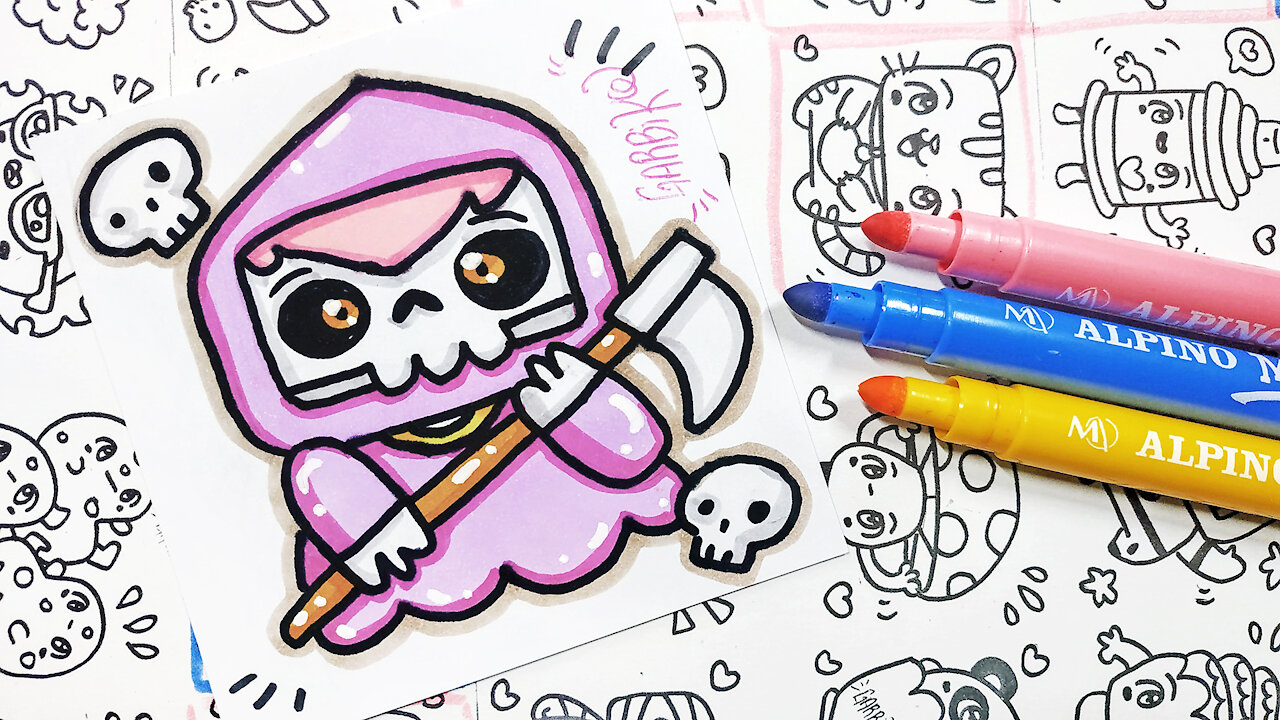 how to Draw Kawaii Death - Handmade drawings by Garbi KW