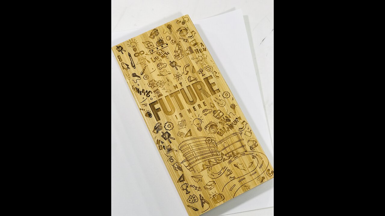 Laser engraving on bamboo power bank