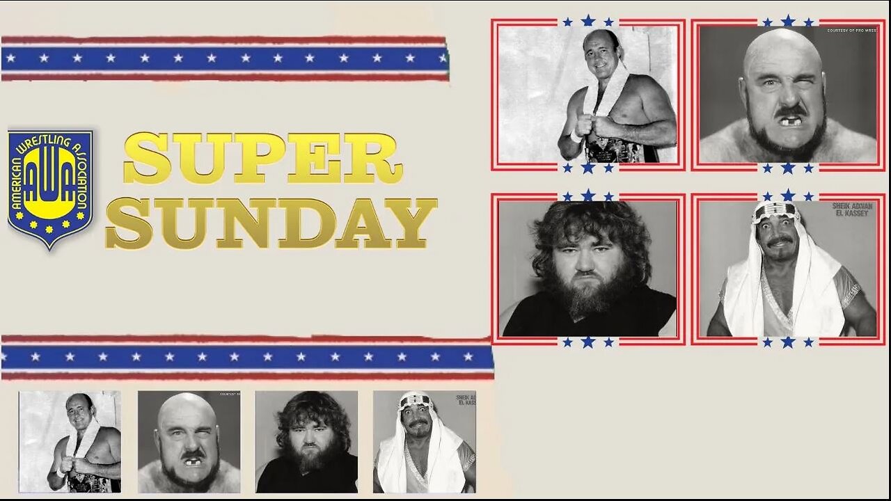 AWA Super Sunday '83 - Part 9- Adnan Al Kassie & Jerry Blackwell vs Mad Dog Vachon & Verne Gagne