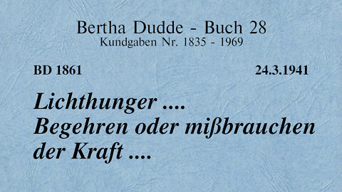 BD 1861 - LICHTHUNGER .... BEGEHREN ODER MISSBRAUCHEN DER KRAFT ....