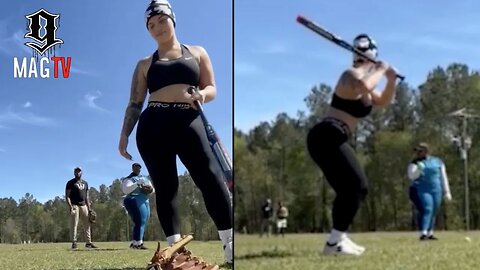 Renni Rucci Shows Off Her Softballs Skills! 🥎