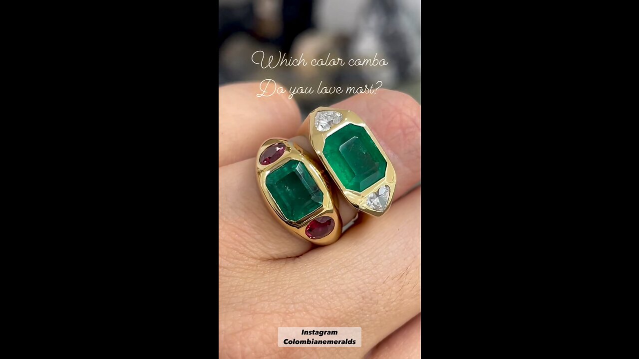 Natural real Ruby diamonds & emerald Gypsy Bezel Signet Ring Designs for Men & Women 18K 14K Plat