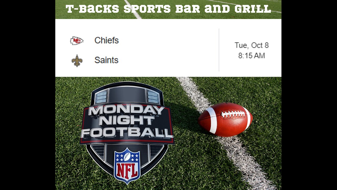 T-Backs Sports Bar and Grill Sports Schedule and free beer/soda for Tuesday Oct 07, 2024