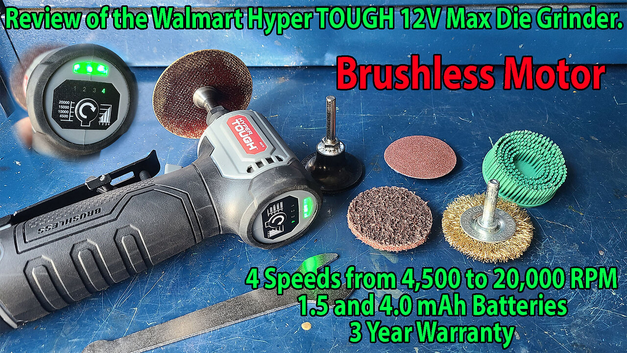 Review and Test of the Walmart Hyper Tough 12v Max BRUSHLESS Die Grinder.