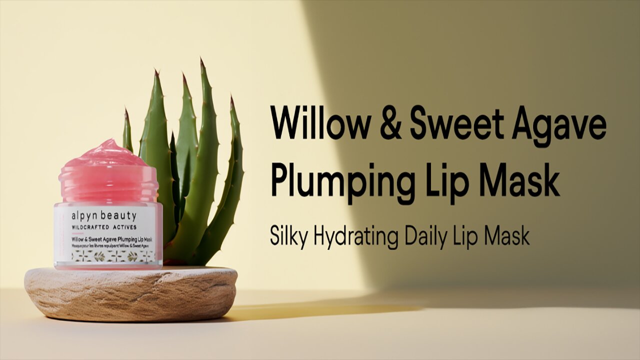 Alpyn Willow & Sweet Agave Plumping Lip Mask | Hydrating Daily Lip Mask Treatment For Fuller, Softer, Smoother & More Supple Lips | 0.35 oz / 10 g