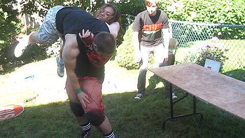 Intergender Table Match - Eric D (c) VS Miniak {CHW Championship} Backyard Wrestling