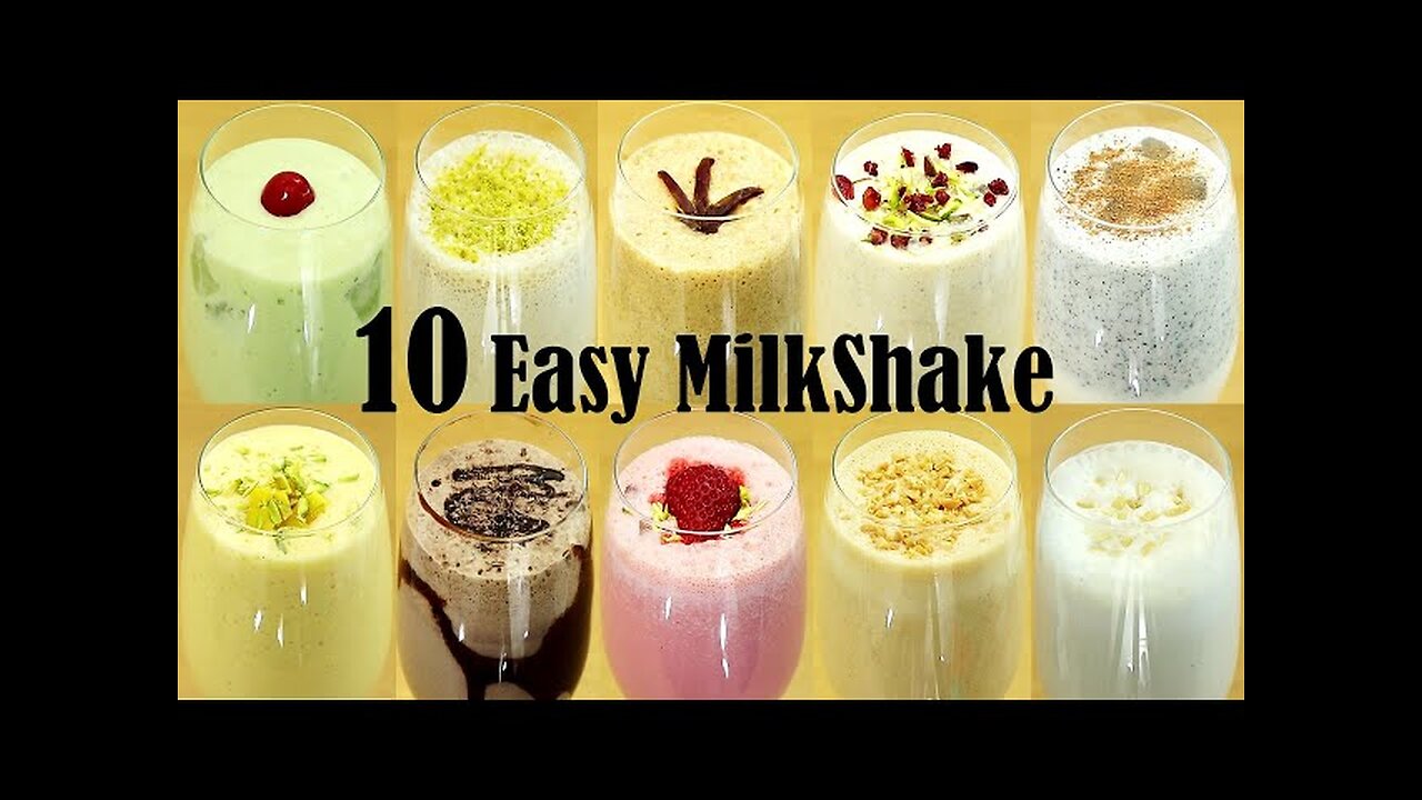 10 Easy Milkshake🧋🥛 Recipe/How to Make Milkshake 🥛at Home 🏡