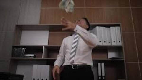 Businessman funny dancing