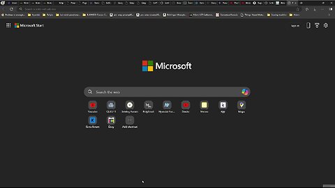 Edge browser black background on new tab