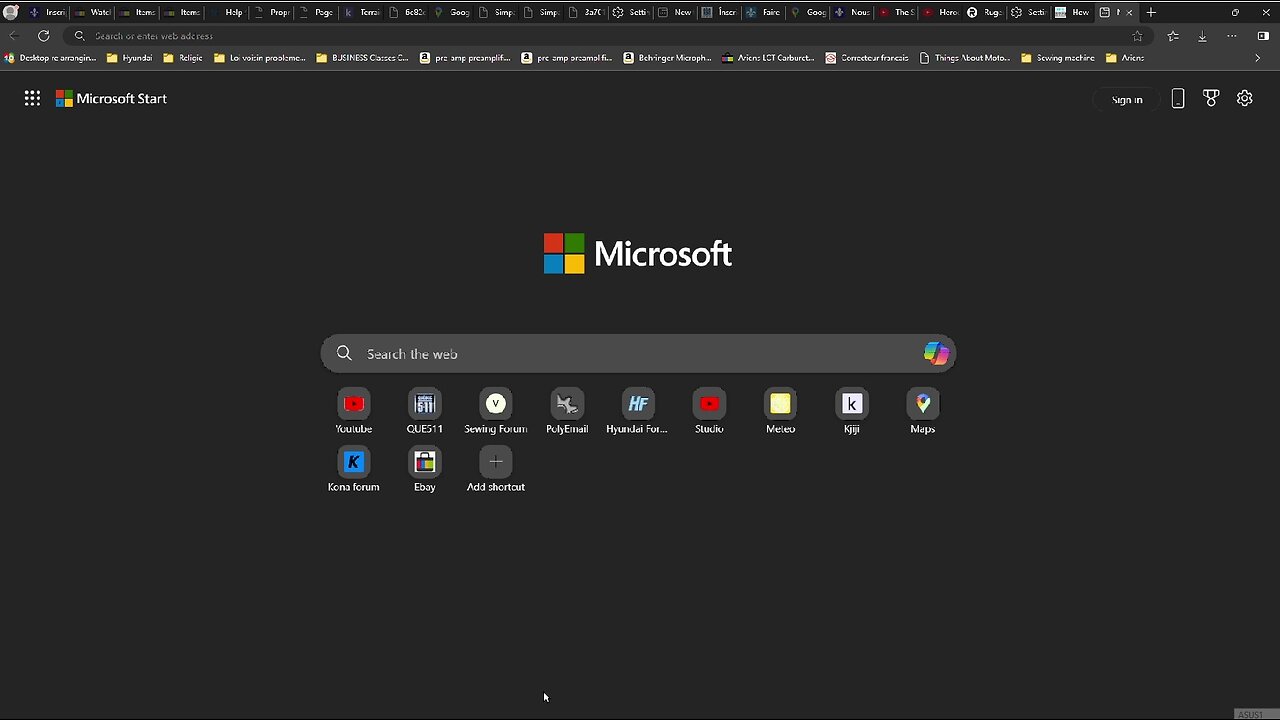 Edge browser black background on new tab