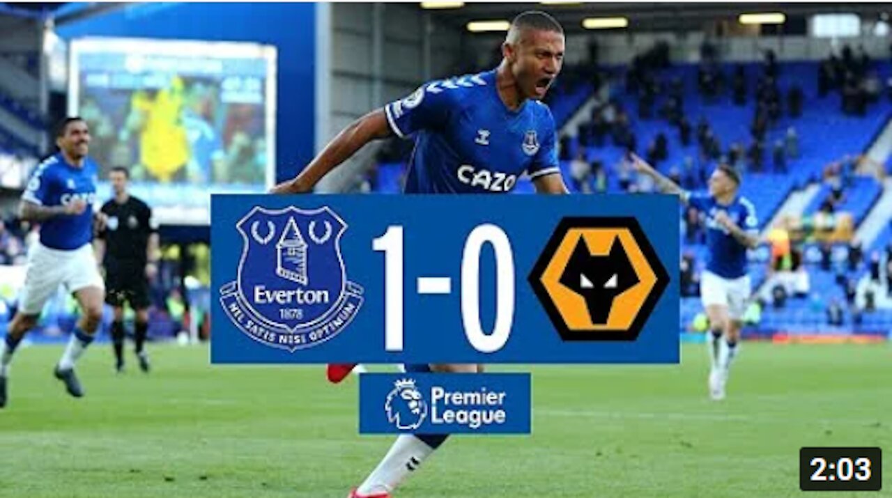 EVERTON 1-0 WOLVES _ PREMIER LEAGUE HIGHLIGHTS 2021
