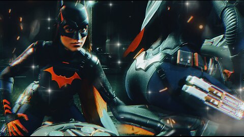 Thick Neon Noir Batgirl Sitting on Bike Booty View ( Gotham Knights 18+)