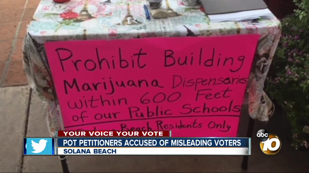 Petitioners supporting marijuana dispensaries in Solana Beach accused of misleading voters
