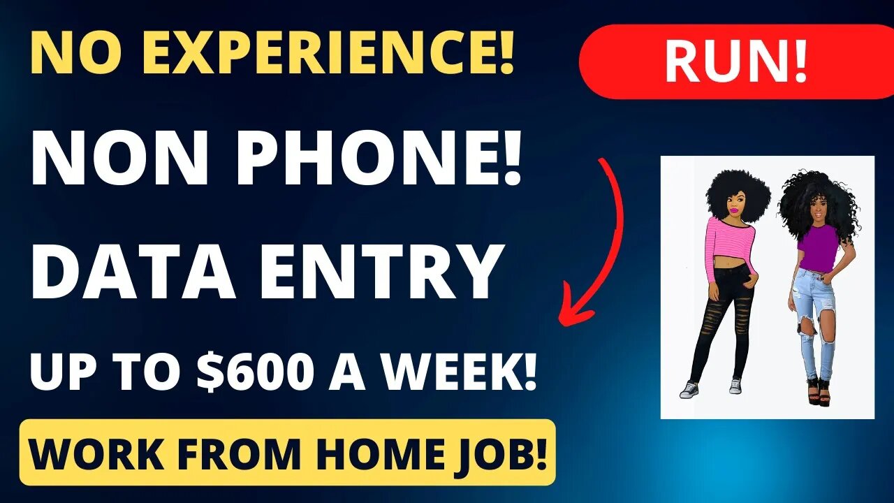 No Experience! Non Phone Work From Home Job Data Entry Remote Jobs Up To $600 A Week No Degree WFH
