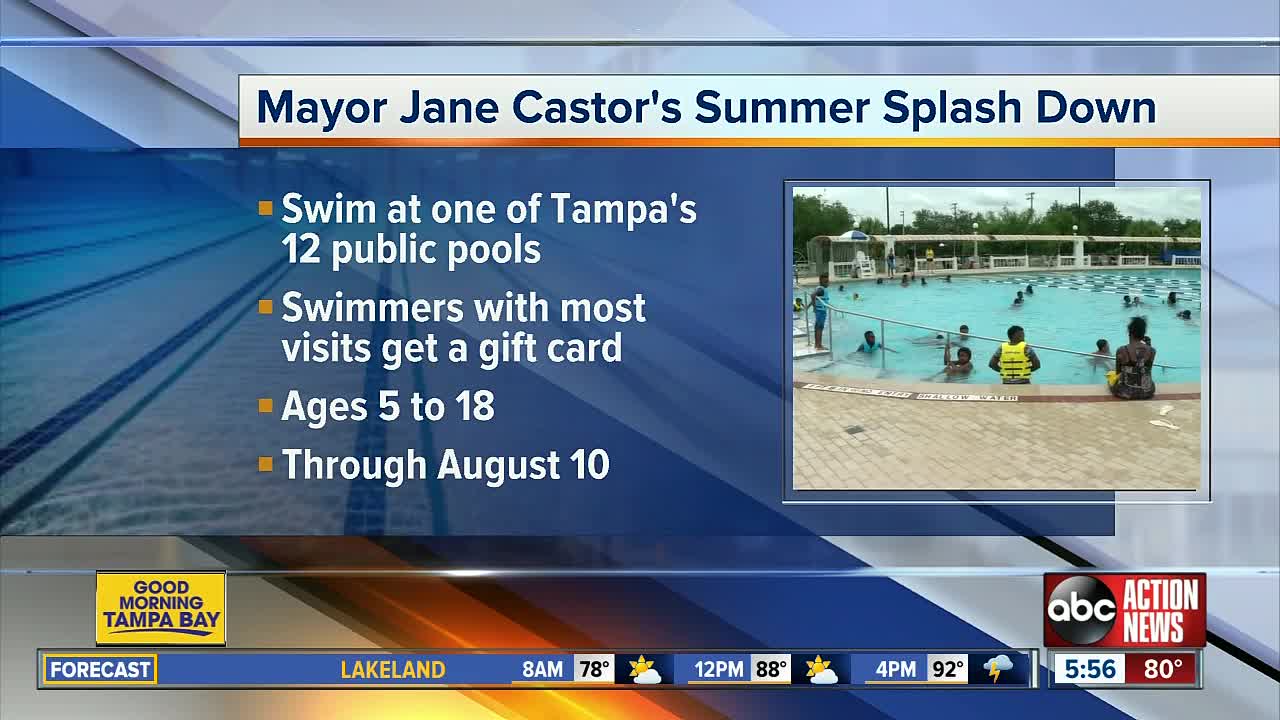 Kids can win a gift card simply by swimming at Tampa pools before school starts