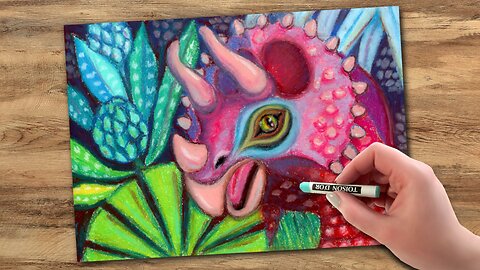 Draw a Triceratops Dinosaur With Me in Real Time
