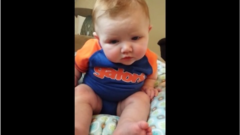 Little girl tries to fight off sleep, fails adorably