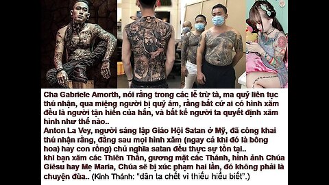 BẤT CỨ AI XĂM HÌNH TRÊN NGƯỜI ĐỀU LÀ NGƯỜI TẬN HIẾN CHO SATAN, LÀ CỔNG VÀO CHO MA QUỶ. (CHA AMORTH)