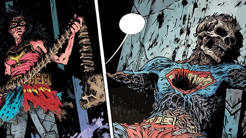 Wonder Woman brutally kills Superman and rips his bones out