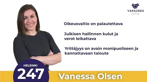 Vanessa Olsen, Helsinki. Suomen puolesta 247!