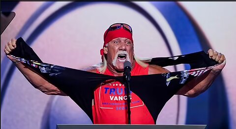 Hulk Hogan rips his shirt off while speaking at 2024 RNC