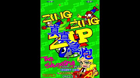 Zing Zing Zip Arcade Game, Allumer Tecmo 1992, longplay