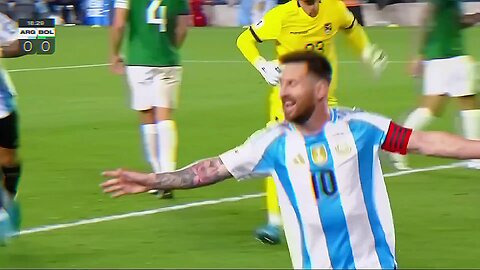 Messi celebration after scoring a hat trick and making 2 assist in one match with Argentina