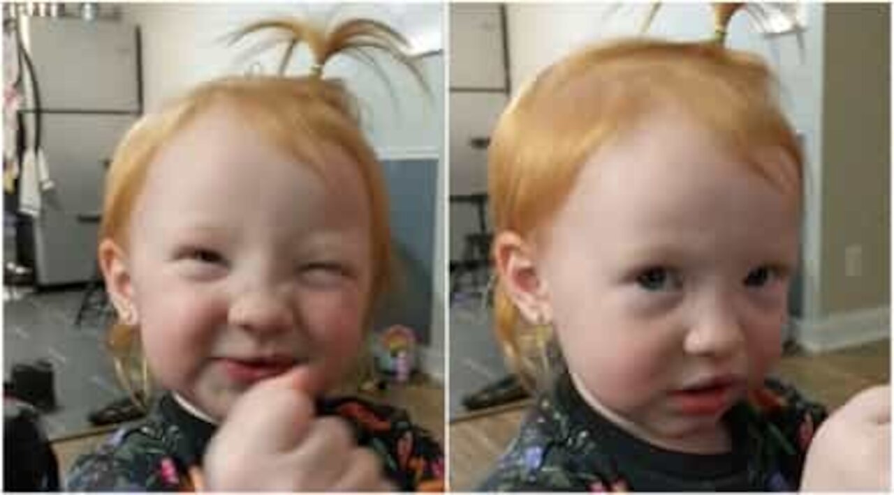 Bimba fa strani versi per evitare le medicine!