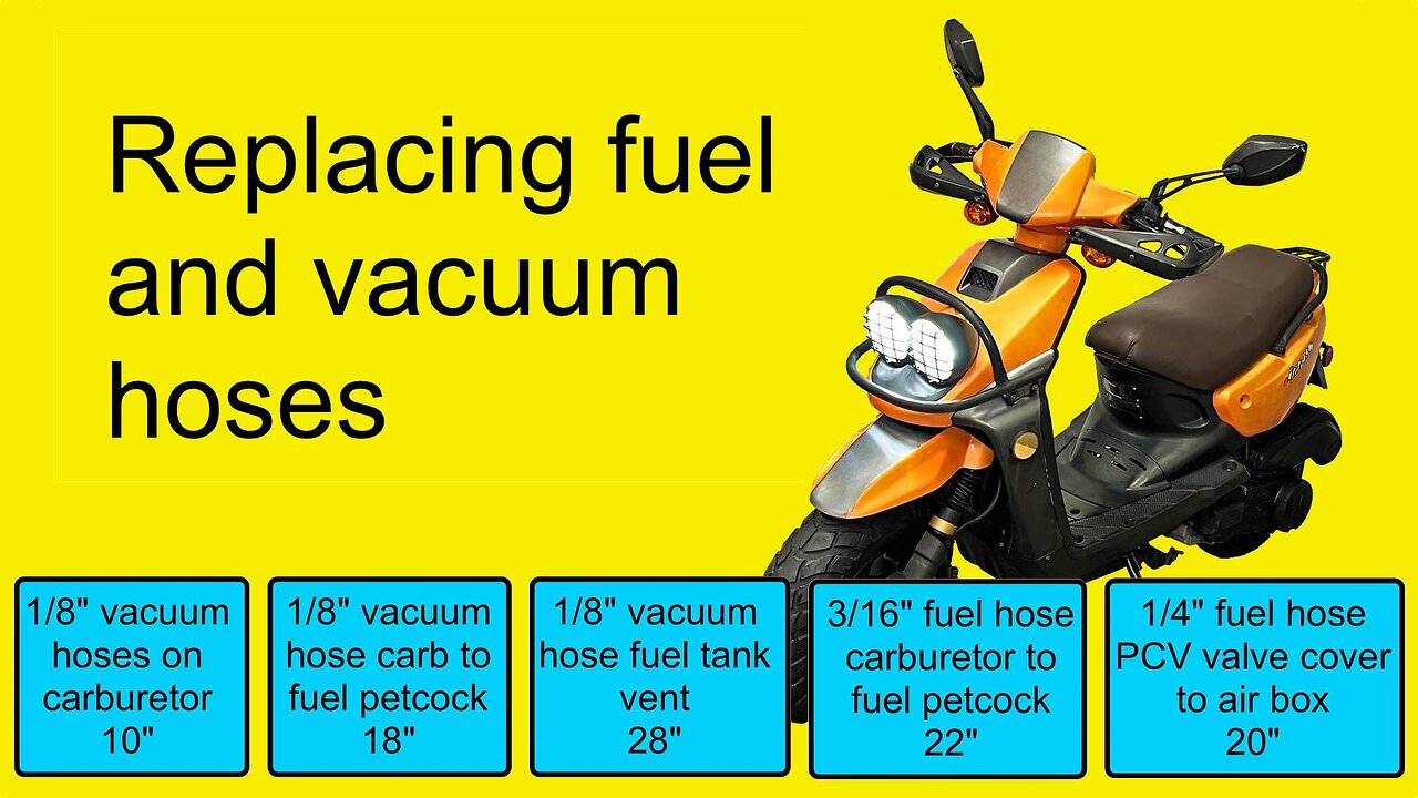 Replacing fuel and vacuum hoses on a 150cc GY6 Chinese scooter